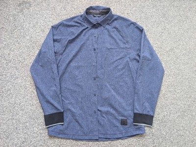 Adidas Shirt Mens Medium Blue Adicross Golf Biking Oxford Outdoor Lightweight