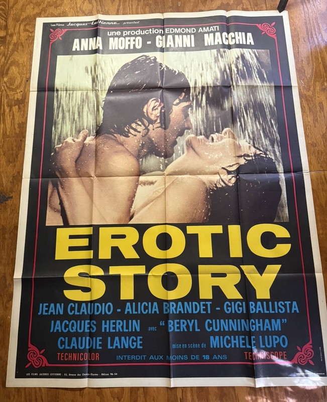 EROTIC STORY Large French Film Poster Original 47x63 1970 Michele Lupo G 
