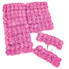 144 PCS 25mm Pink Mini Artificial Faux Rose Flower Heads Wedding Party Craft