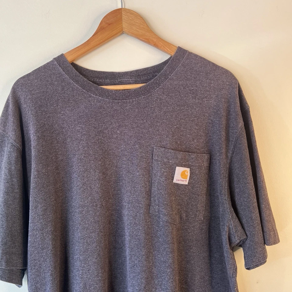 Carhartt Pocket T Shirt Mens Size Large Grey Original Fit Workwear Tee K87 Skate - image 3 of 4