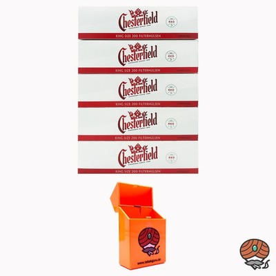 5 Pack Chesterfield King Size Filterhülsen + Zigarettenbox