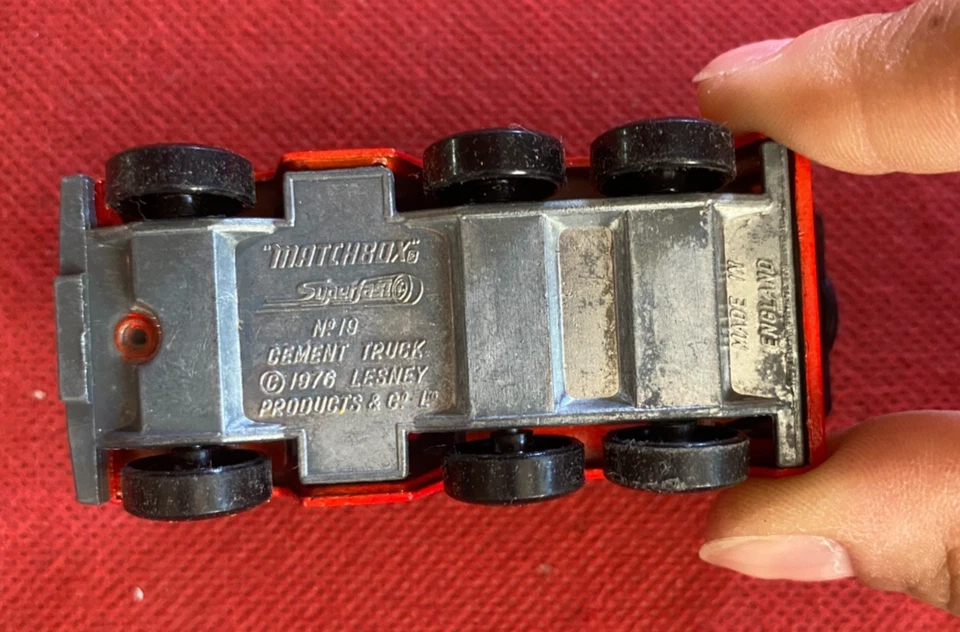 MATCHBOX LESNEY Superfast Camion CEMENT TRUCK N. 19 (1976) Metallo Rosso - Immagine 3 di 3