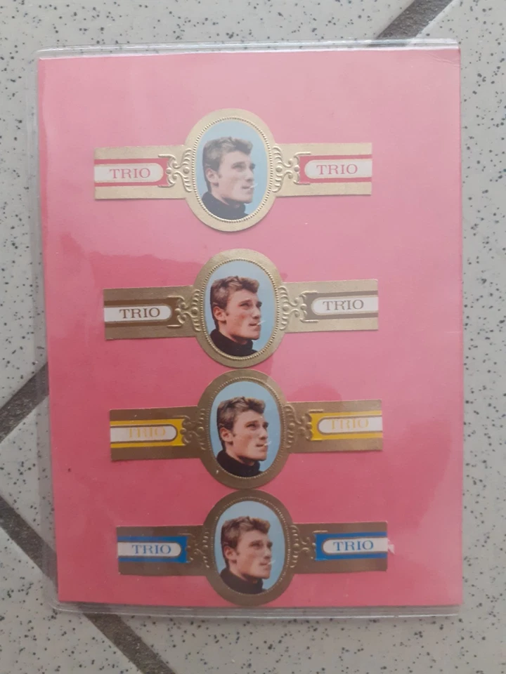 JOHNNY HALLYDAY 4 BAGUES DE CIGARE DE 4 COULEURS DIFFERENTES - Photo 1/1