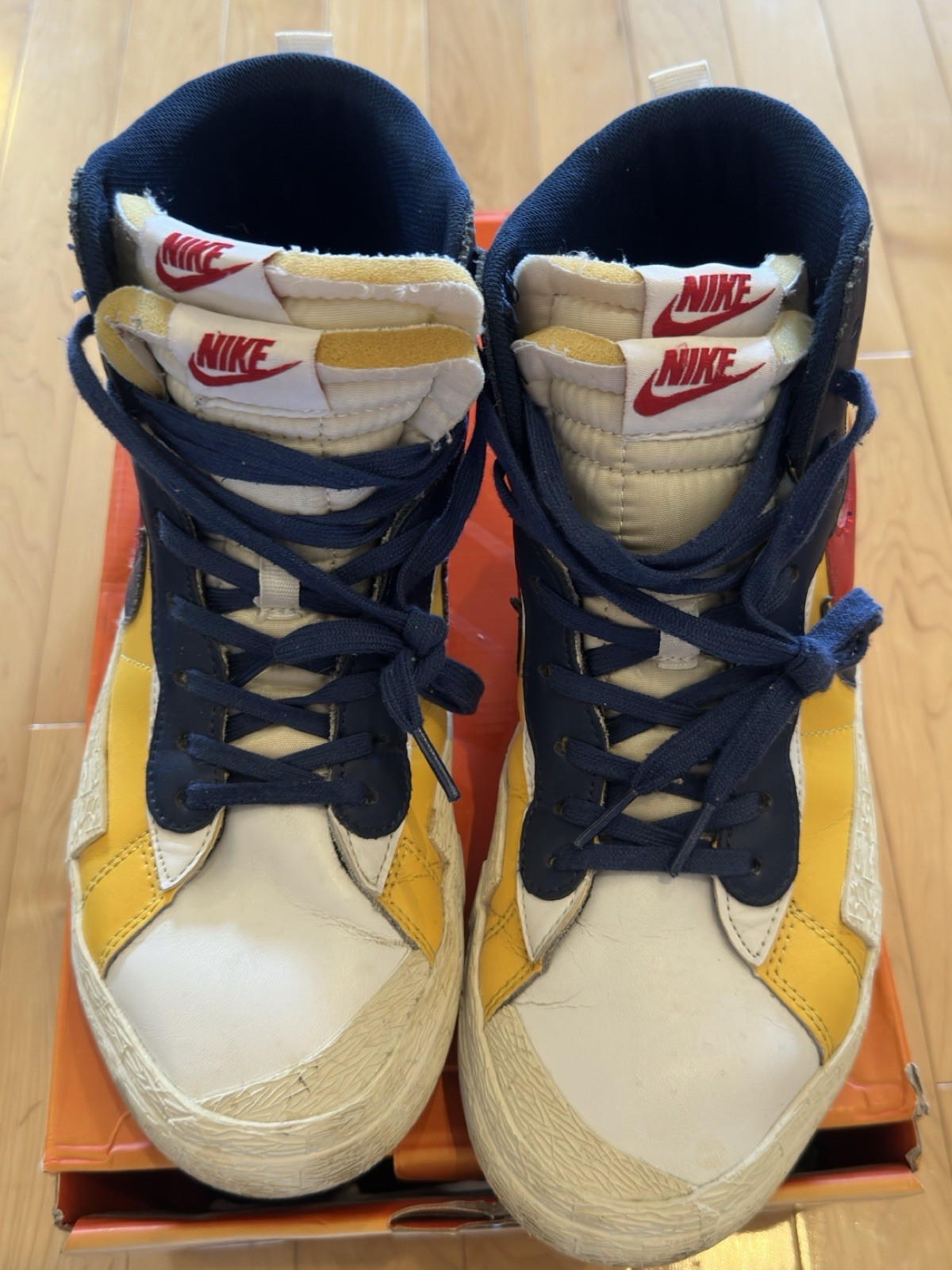 SACAI X NIKE Nike x Sacai Blazer Mid Snow Beach Maize rosso navy taglia 9 5 sneakers BV0072 700