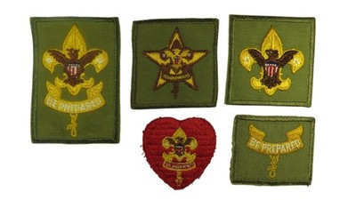 1950s-60s Boy Scouts Complete Rank Set Tenderfoot - Life Patch WORN (WSJ1195)