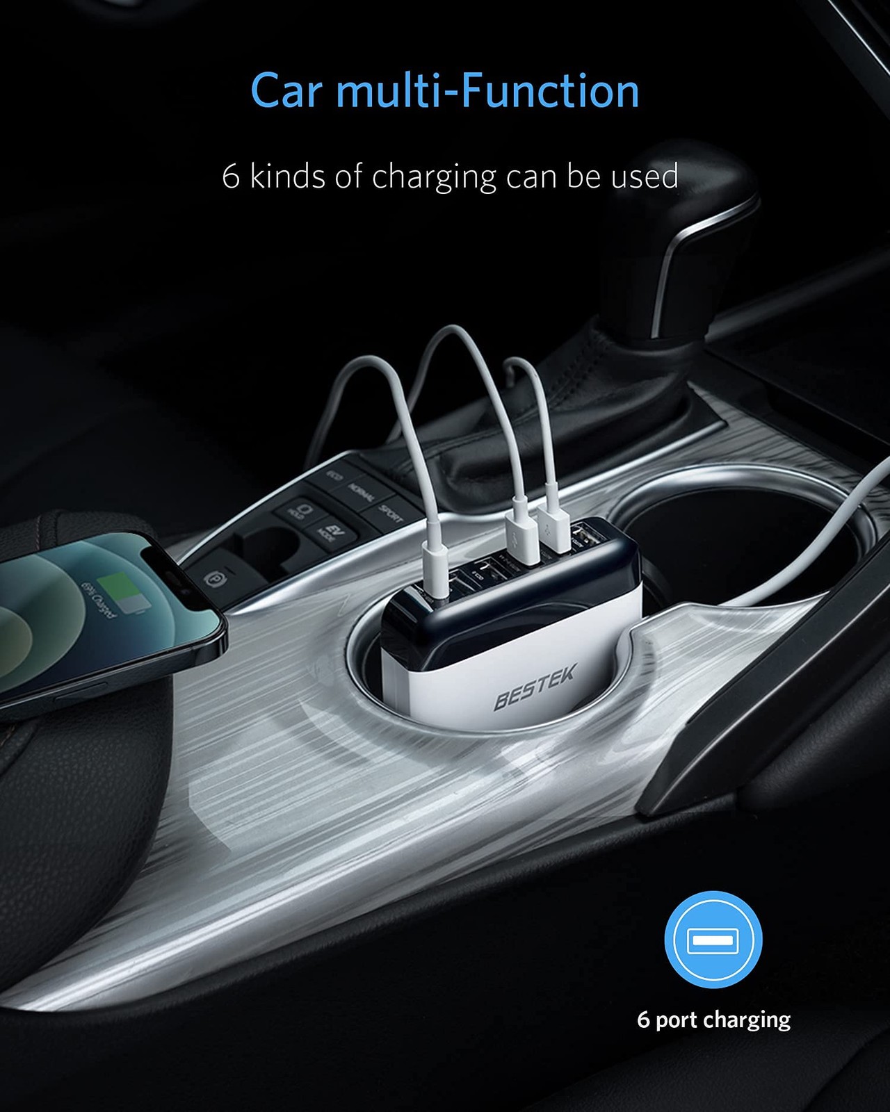 Bestek 86W USB C Pd Caricabatteria da Auto Qc3.0 Ricarica Rapida Caricabatteria da Auto 12v/24v USB - Miniatura 11