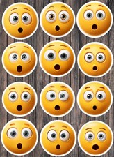 Shocked Emoji Die Cut Vinyl Stickers Set Scrapbooking Laptop Waterbottle