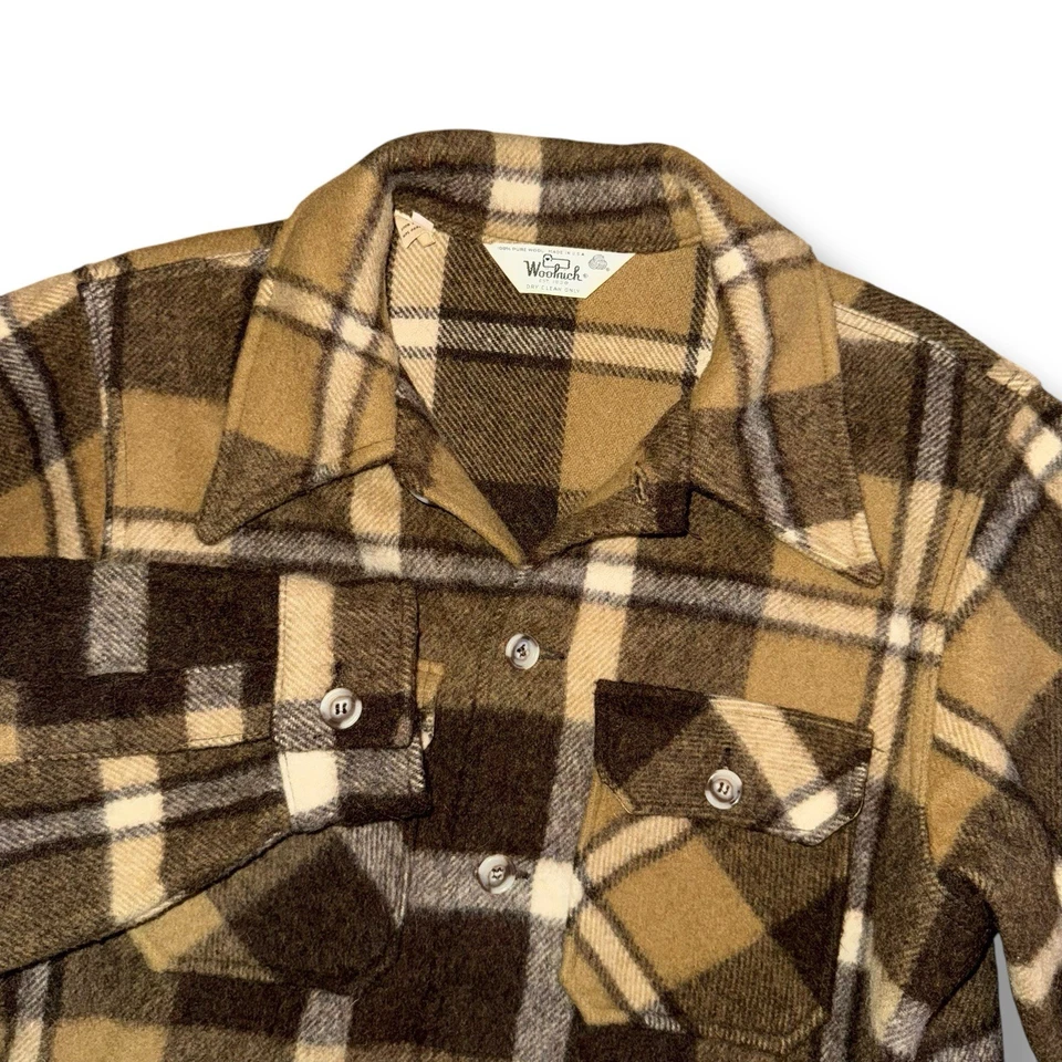 Vintage 60s 70s Woolrich Mackinaw Wool Jacket Men’s Large Brown Plaid Coat USA - Image 2 of 4