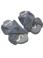 Toms Susie Eva Mid Gray Faux Fur Fuzzy Slides Sandals Women Size 8