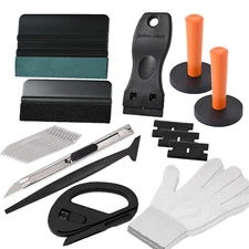12IN1 Vinyl Wrap Tools Felt Squeegee 2 Magnets for PPF Install, Window Tint Kit