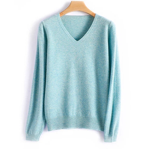 Mujeres Nuevo Suéter Sólido de Cachemira Primavera Manga Larga Informal Moda Suéteres Suaves - Imagen 5 de 37