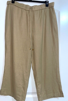 Michael Kors Women's Linen Pants size XL NWOT Drawstring