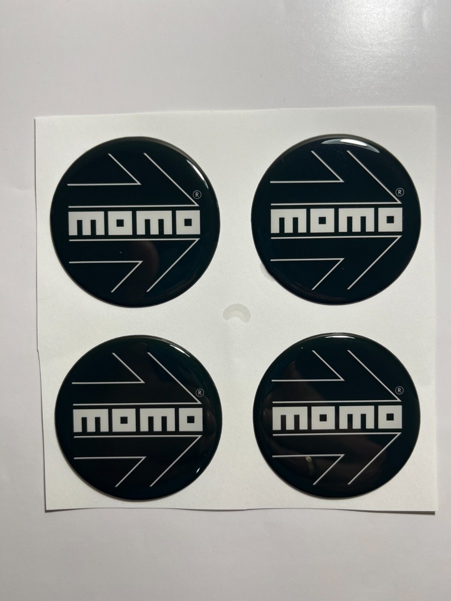 4x Momo Decals Center Wheel Cap Self-Adhesive Emblems Rims Logo