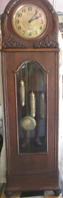 Antique HEANINA German Grandfather Clock 3 weights driven Winterhalder/Hofmeier