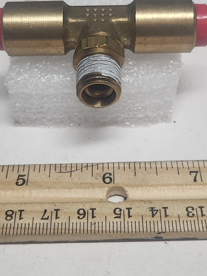 Brass Push To Connect Swivel Branch Tee 3/8" OD X 1/4" mnpt  1 qty  see pictures - Image 3 of 4