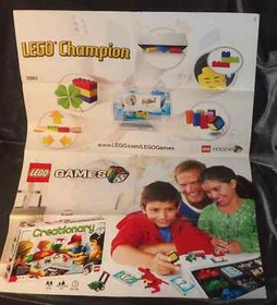 LEGO 3844 Creationary Parts Lot: Poster, Instruction, 96 game cards Replacements