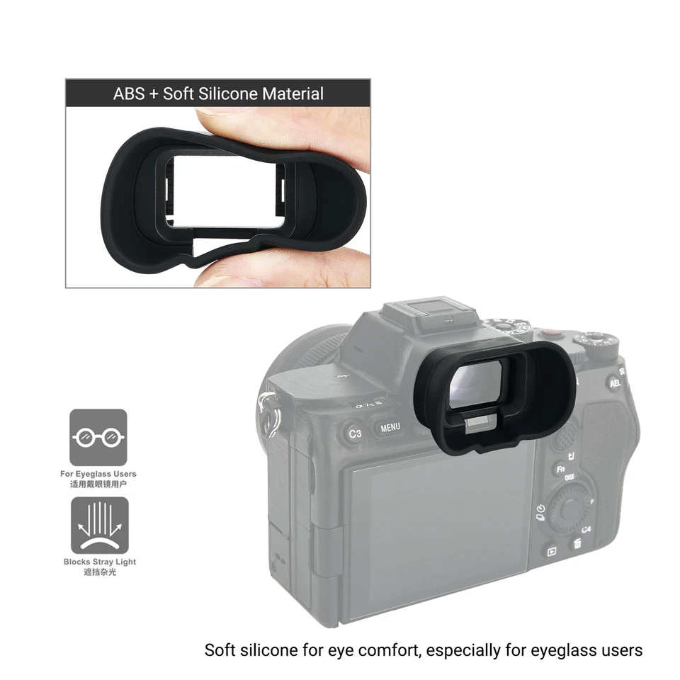 Long Camera Eyecup Eyepiece for Sony A1 Alpha 1 ILCE-1 A7 IV as FDA-EP19 Eye Cup - Image 4 of 4