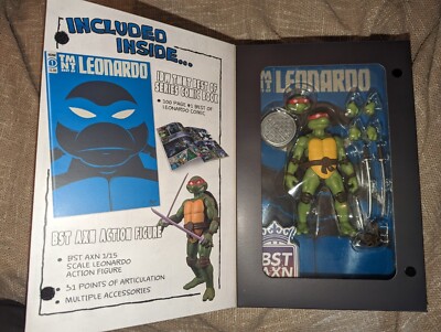 Teenage Mutant Ninja Turtles BST AXN x IDW Actionfigur & Comic Leonardo