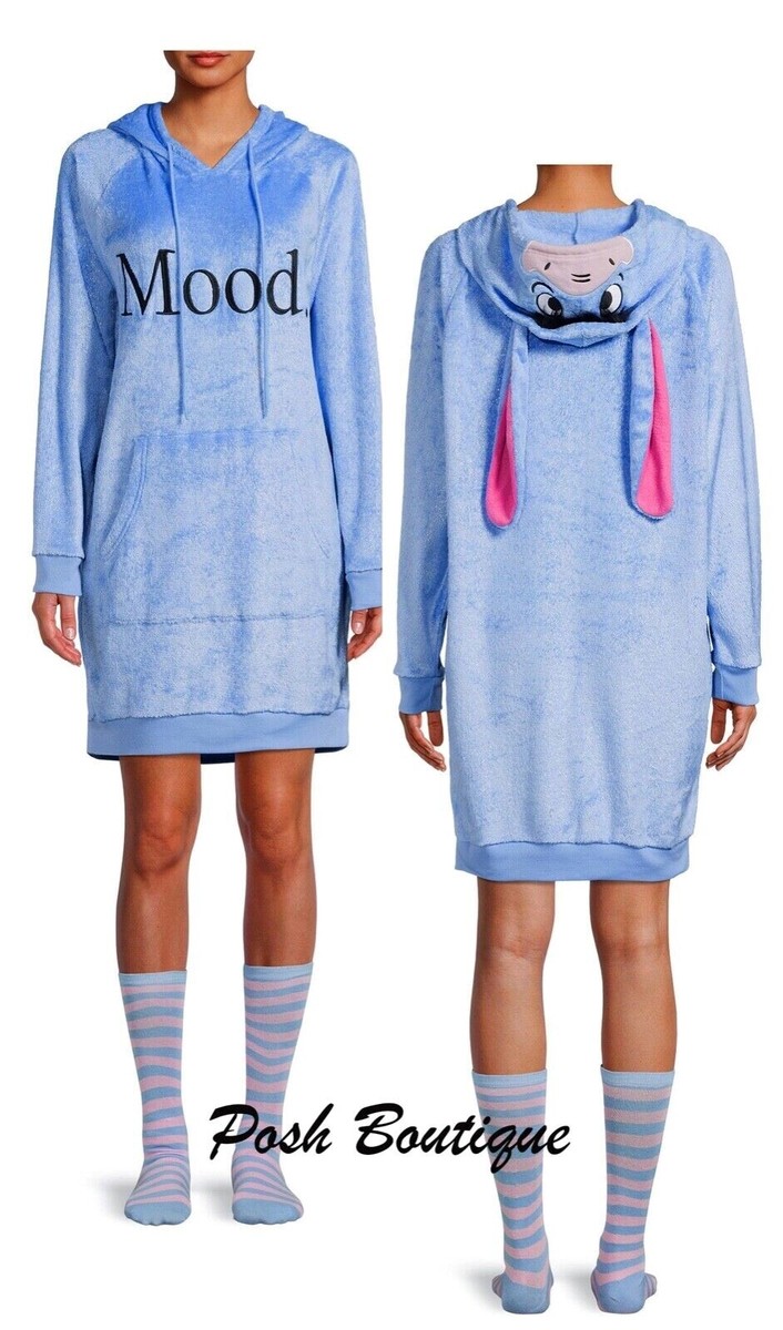 chinese dress ladies Women's Eeyore Blue Fleece Dressing Gown Fleece Hooded Ladies Robe main image 1