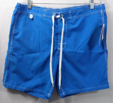 US Apparel Mens Blue Swim Trunks- Draw String- Pockets