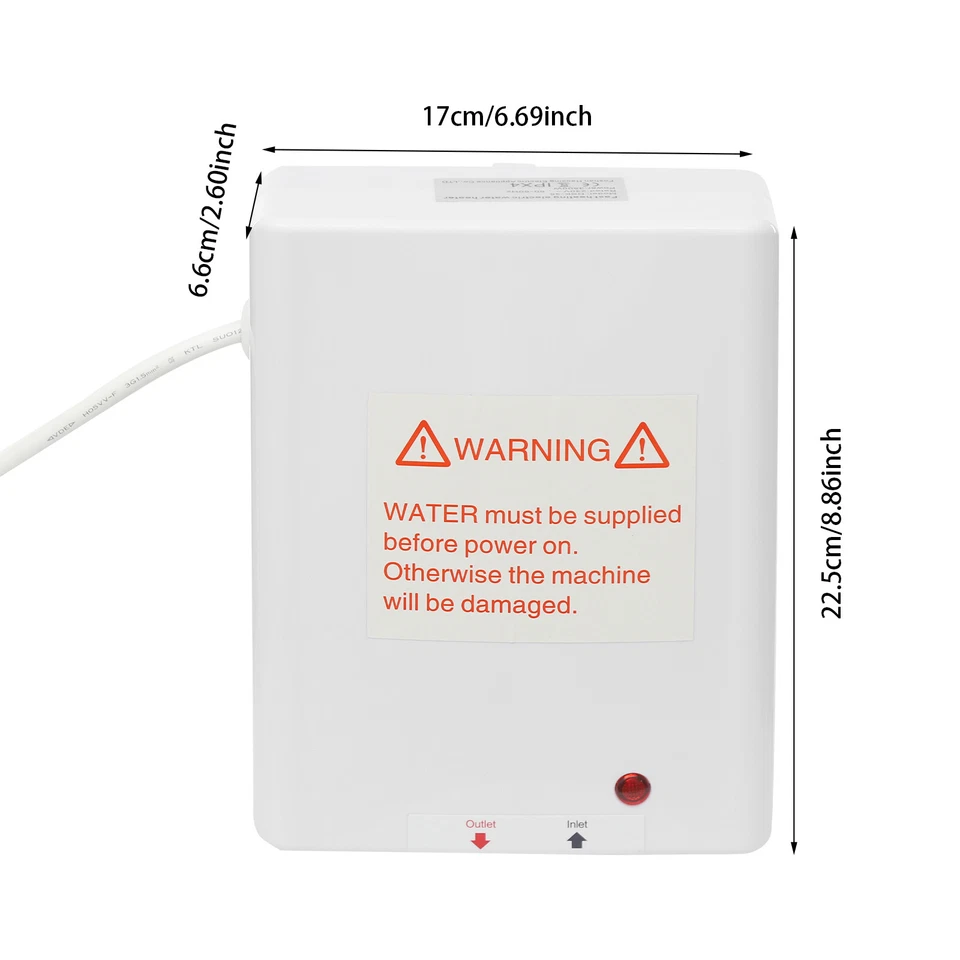 Scaldabagno Istantaneo 3500W 230V Piccolo Scaldabagno Elettrico per Cucina Bagno - Immagine 2 di 4