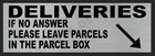 DELIVERIES METAL SIGN PLEASE LEAVE PARCELS IN THE PARCEL BOX SIGN DELIVERY