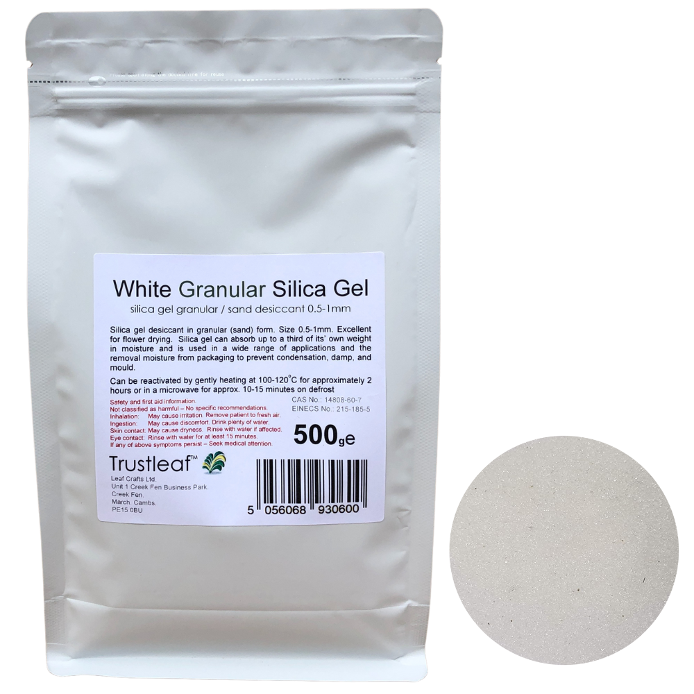 500g White Silica Gel 0.5-1mm Granules - Resealable Bag - (500g BAG - WS)