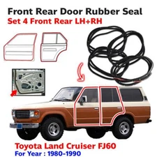 4x Door Rubber Seal Weatherstrip LH+RH Fits Toyota Land Cruiser BJ60 FJ60 HJ60