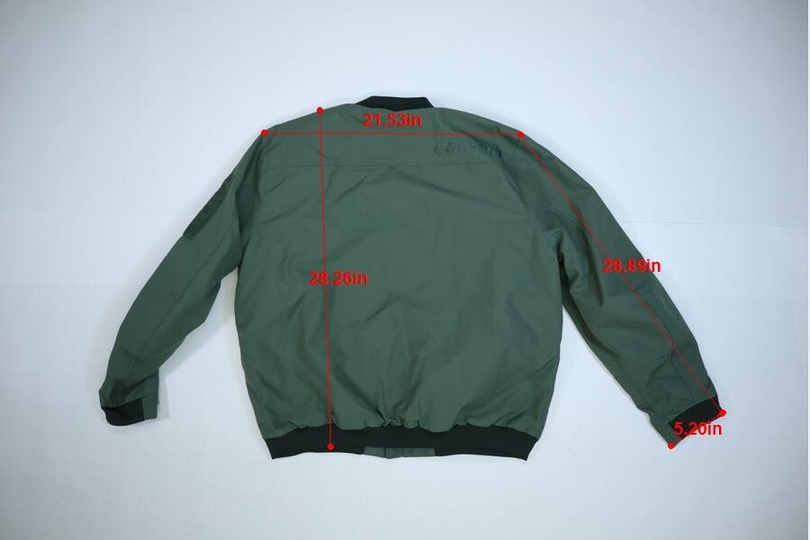 Can-Am Bomber Jacket Army Green Full Zip CE Band Collar Long