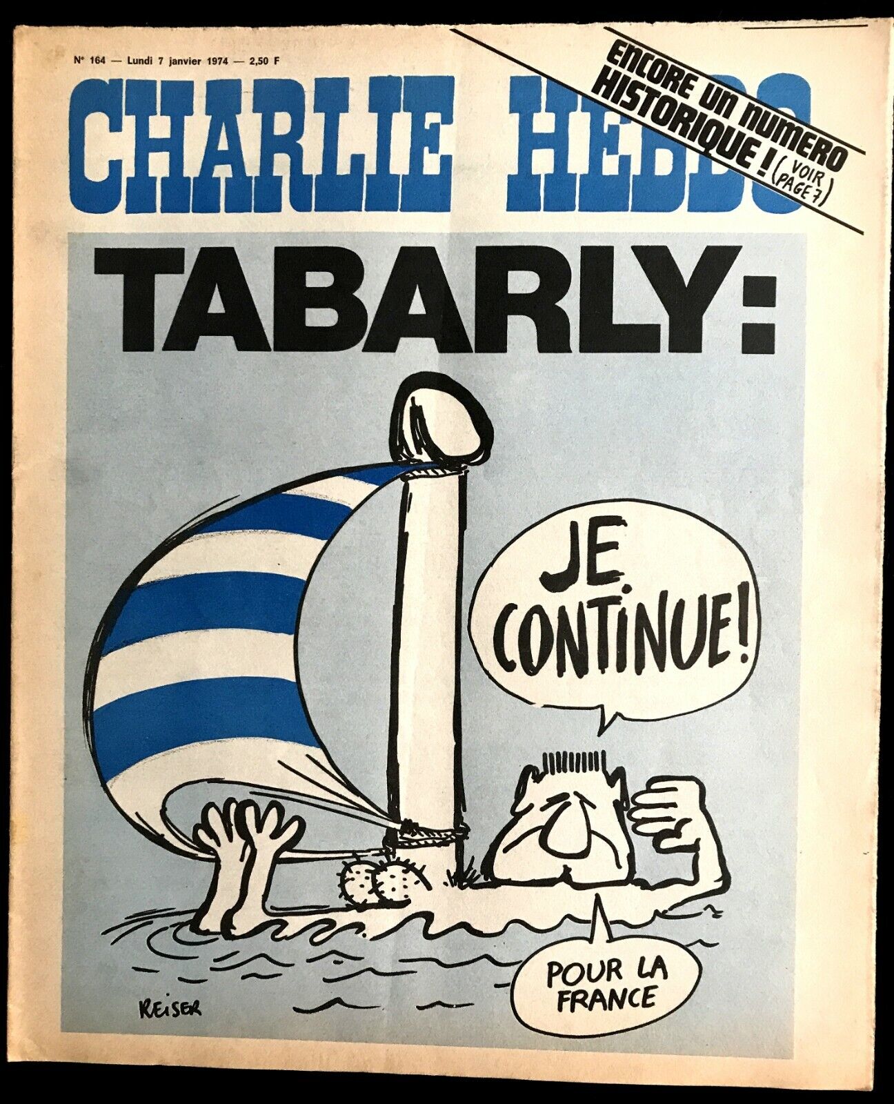 Image 1 - Charlie Hebdo nº 164 of 7/01/1974; tabarly; I still! for france