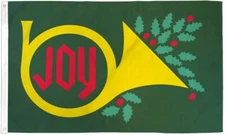 Christmas Joy Flag 3x5ft Holiday House Flag Seasonal Decor Flag French Horn