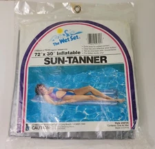 Vintage '83 Intex Wet Set 72" x 30" Vinyl Inflatable Air Mat Sun Tanner Gray