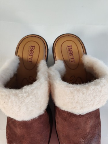 Zuecos Born para mujer talla 11M Hope marrón cuero completo teñido real sin cordones - Imagen 5 de 16