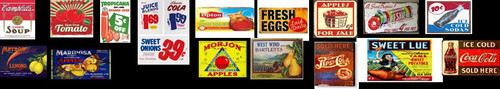 ho scale grocery building store front window decals