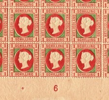 HELIGOLAND QV Stamps SG.8 1sch (III) p13½x14½ (1871) Sheet {50} c£8,000++* EP181