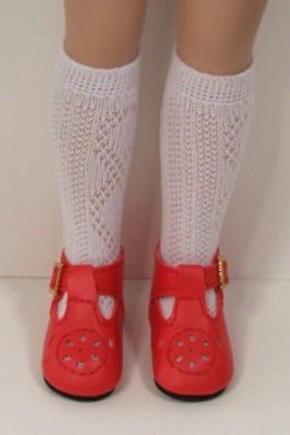 Red Modern T-Straps Doll Shoes For 14'' Robert Tonner Betsy McCall (Debs)