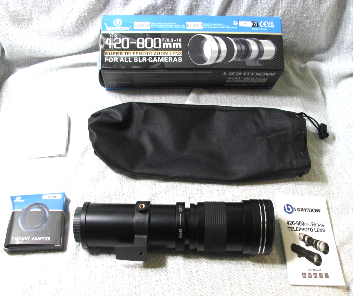 Lightdow 420-800mm Telephoto Zoom Lens for Manual Focus SLR - Main Image