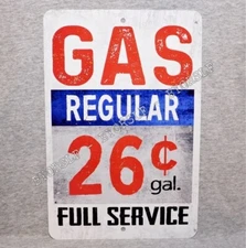 Metal Sign GAS full service station petroliana petroleum gasoline oil pump fuel