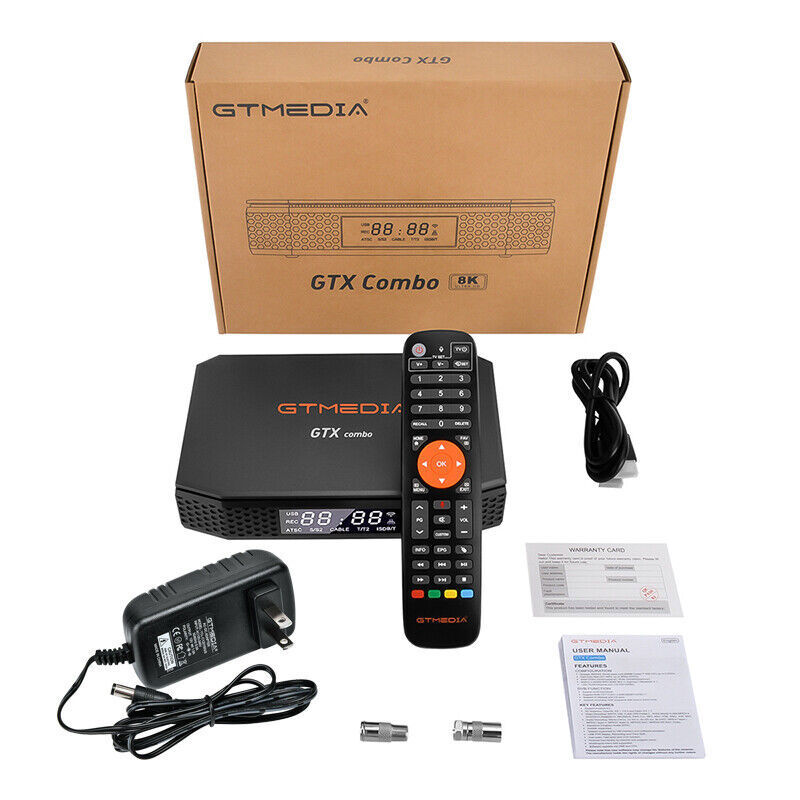 GTMEDIA GTX Combo 8K FTA DVBS2/T2/ATSC Satellite Receiver Smart TV Box