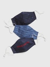 The Gap Adult Contour Mask 3-Pack Stand United Blue Print/Strip Fast Shipping