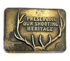 NRA Whittington Center Preserving Our Shooting Heritage Belt Buckle Antlers D5 