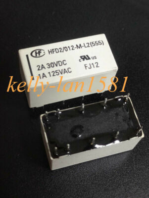 5Pcs New   Magnetic Holding Relay HFD2-012-M-L2 12VDC Double Coil 10 Pin #E9