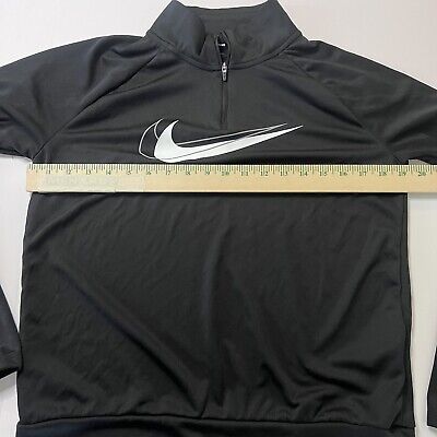 Nike Running Dri- Fit Black Swoosh Run 1/4 Zip Mid-layer Nike Running Dri- Fit Black Swoosh Run 1/4 Zip Mid-layer