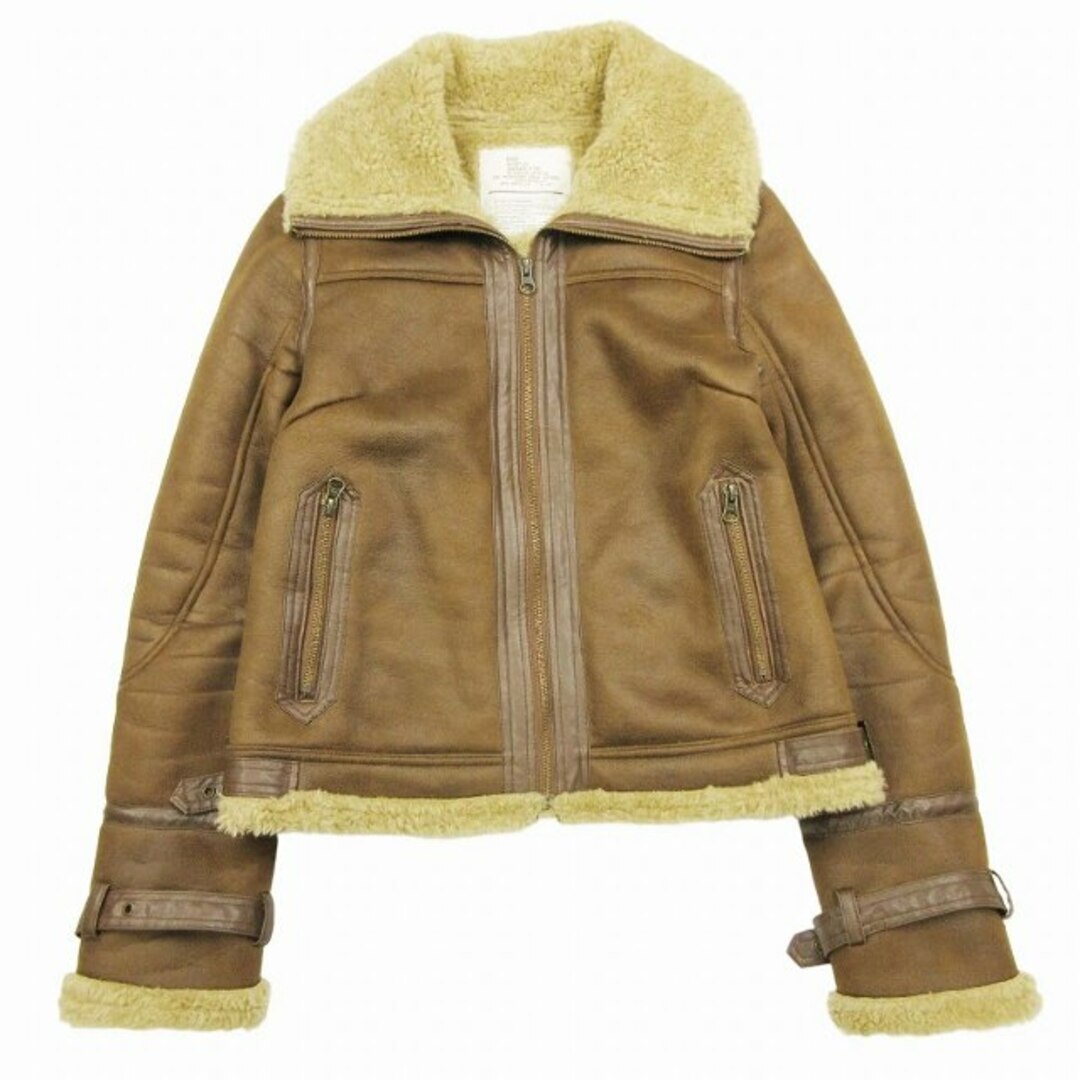 Moussy Military Line Faux Mouton Flight Jacket Synthetic Leather  
