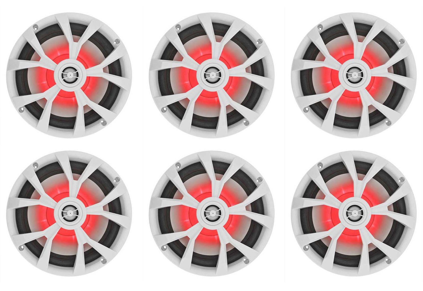 6 Rockville RKL80MW 8 900 Ватт Белых 2-полосных динамиков для морских судов со светодиодами 33290₽