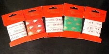 4 +1 Holiday Traditions Assorted Christmas Ribbons Satin Fabric 5/8" x 9 ft Each