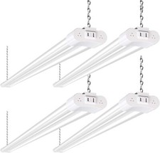 4 Pack 4FT LED Shop Light Linkable, 4400lm, 42w 250w Equivalent ,with Power Cord