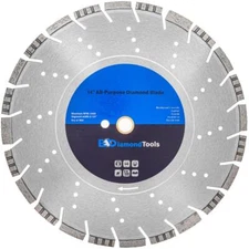 All Purpose Diamond Saw Blades, 1/8" Segment Width, 10mm Segment Height, Wet/Dry