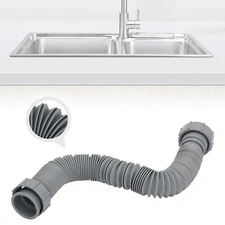 Flexible 1-1/2 P-Trap Pipe Expandable Drain Sink Tube Fits Restaurant Kitchens