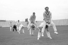Somerset Captain Brian Langford, Foreground On Right, Leap-Fro- 1970 Old Photo